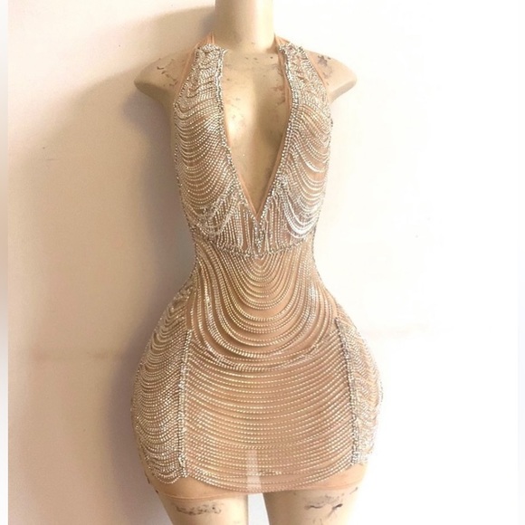 Sexy Rhinestone Chain Dress - Picture 1 of 1